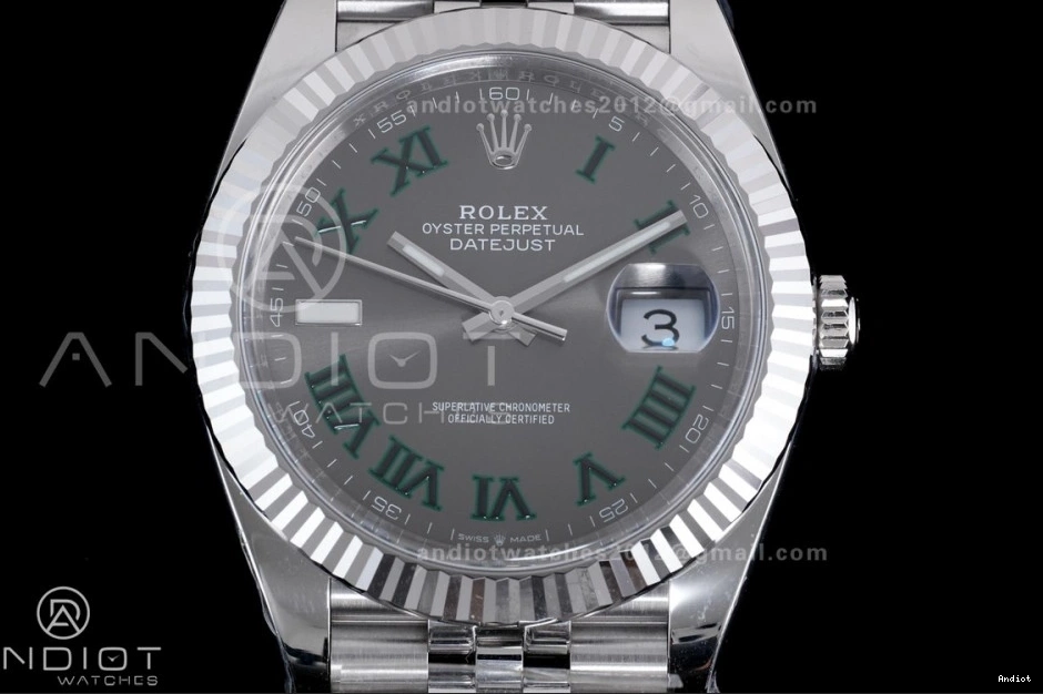 SS OnTrend on Best Datejust Gray Bracelet Roman Green 1:1 41 Clean SH 904L SS Steel 657 Edition Dial 0808